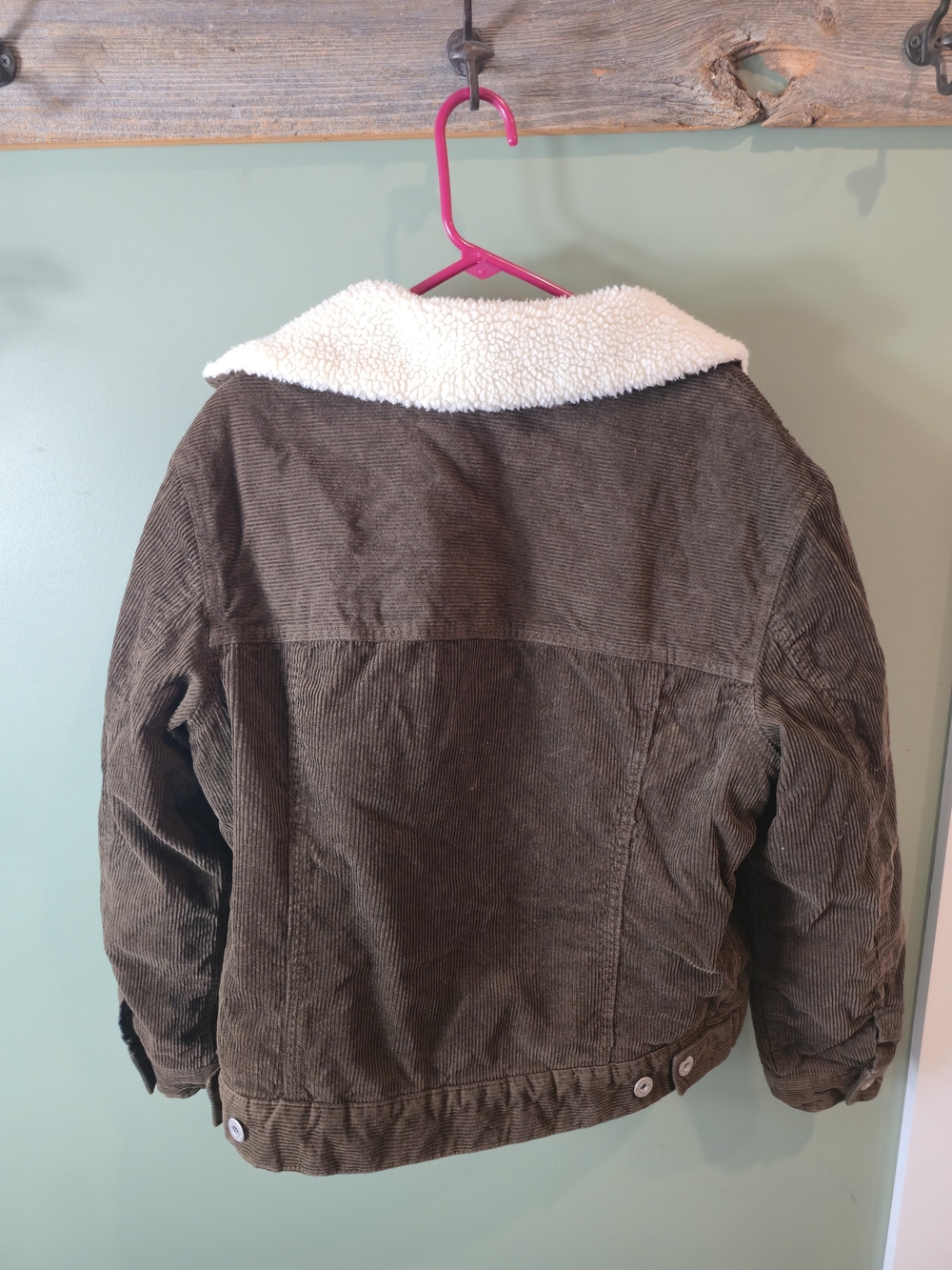 H&M Cream Sherpa-Lined Jacket with Brown Trim - Picture 4 of 6
